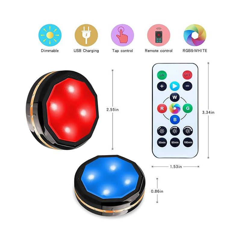 3-Pack Rechargeable Motion Sensor LED Lights - Wireless Indoor Night Light