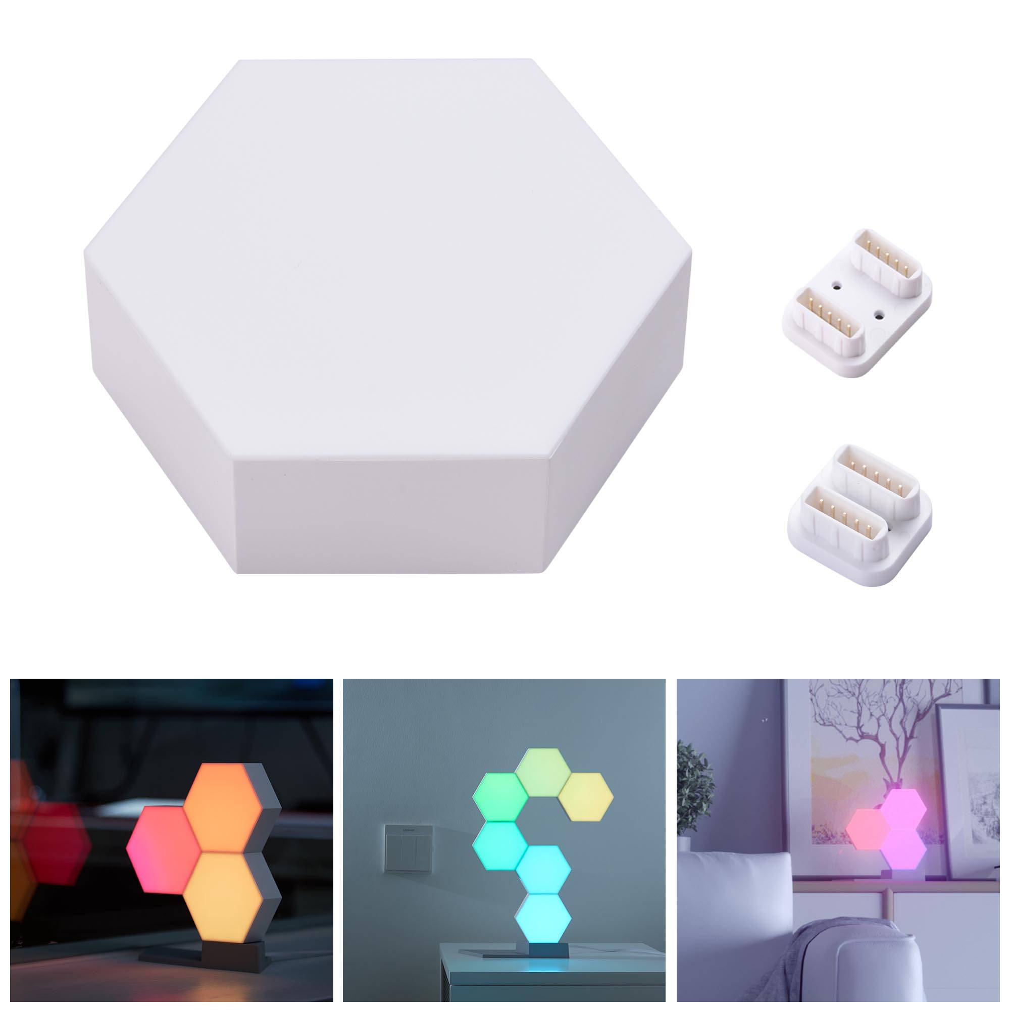 Hexagon LED Smart Light Panels – Modular RGB Wall Lights for Gaming & Desk Setup