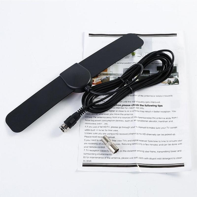 Indoor HD TV Antenna - 1080p Digital Amplified Antenna with 25 Mile Range & 12ft Coax Cable