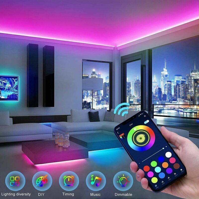 RGB LED Strip Lights | Bluetooth & Remote Control | TV, Gaming & Room Ambiance