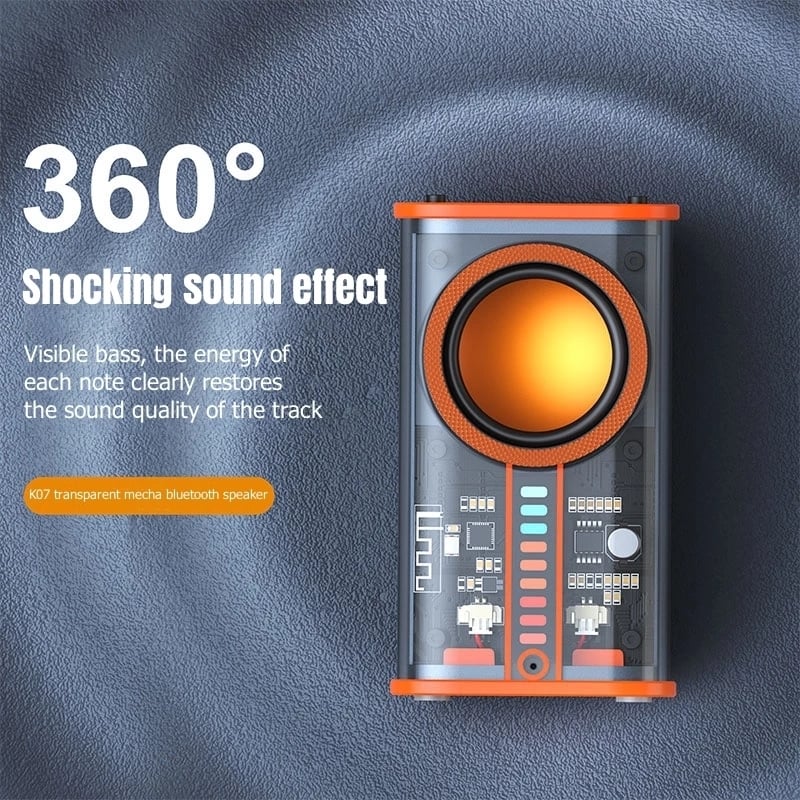 K07 Transparent Mecha Bluetooth Speaker - Sound Light TWS