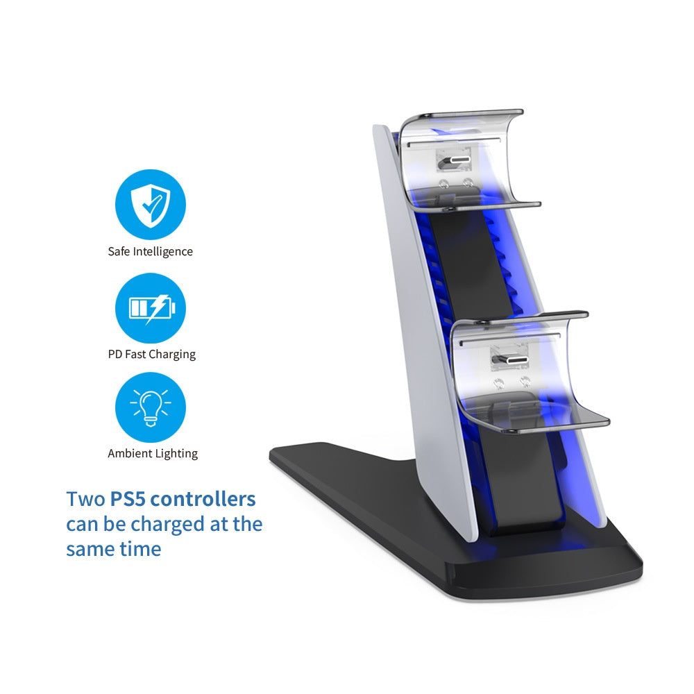 Wireless Dual Controller Charging Dock USB-C - Compatible with PS5