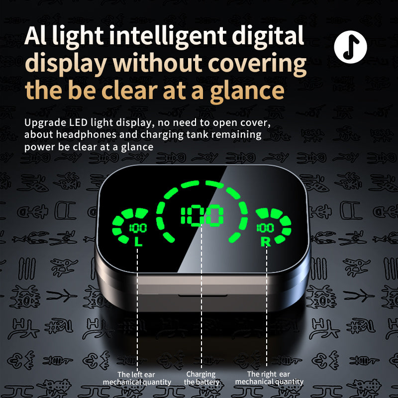Wireless TWS Earbuds with Smart Digital Display & Breathing Light | Bluetooth 5.0