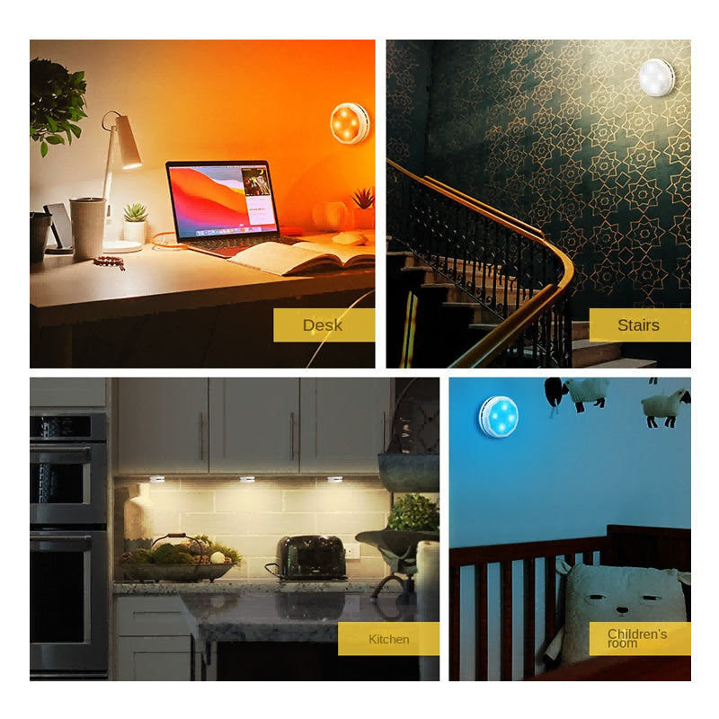 3-Pack Rechargeable Motion Sensor LED Lights - Wireless Indoor Night Light