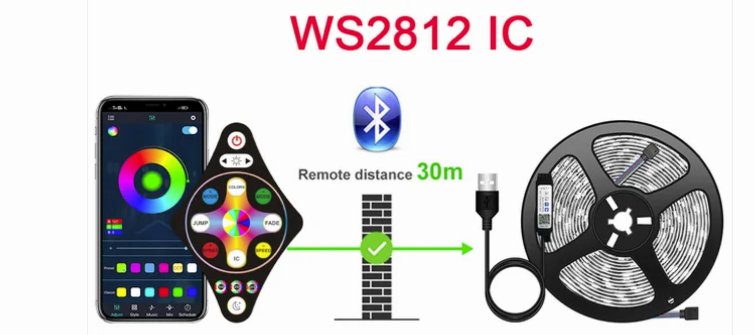 5050 Light Bar USB Bluetooth RGB LED Strip for Gaming