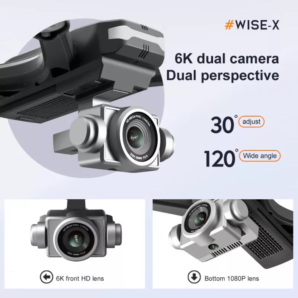 V14 Pro 6K Drone with Dual Camera – WiFi FPV, Carrying Case, 2 or 3 Battery Options