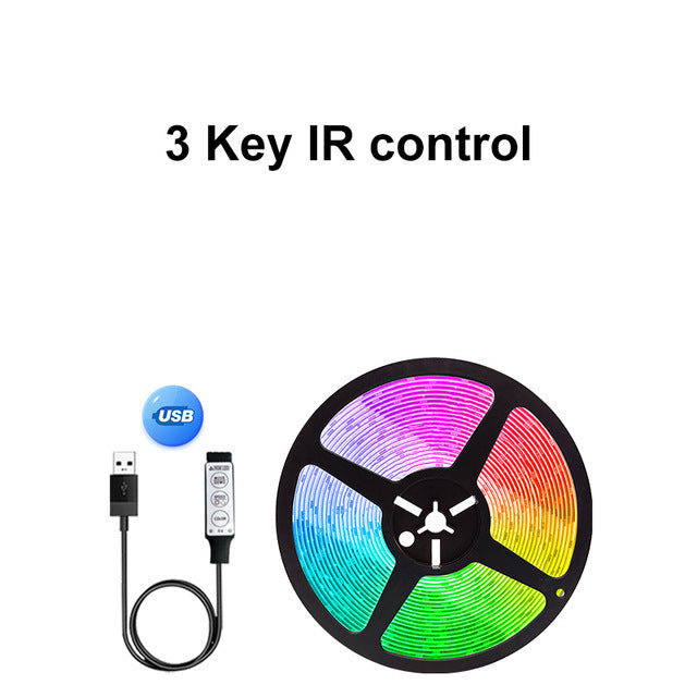 RGB LED Strip Lights with Bluetooth Control - USB Powered Gaming Room Lighting