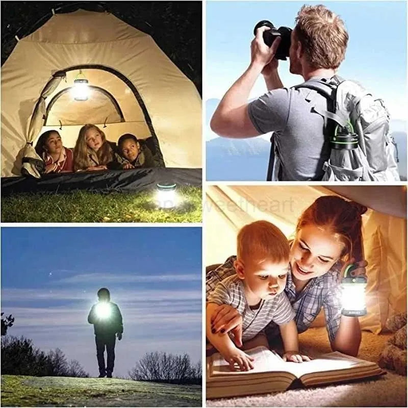 Solar Camping Lantern, Rechargeable, Foldable, Waterproof, 3 Mode LED Power Bank
