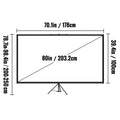 80" 4K HD Tripod Projector Screen with Stand – 16:9 Wrinkle-Free, Portable Indoor & Outdoor