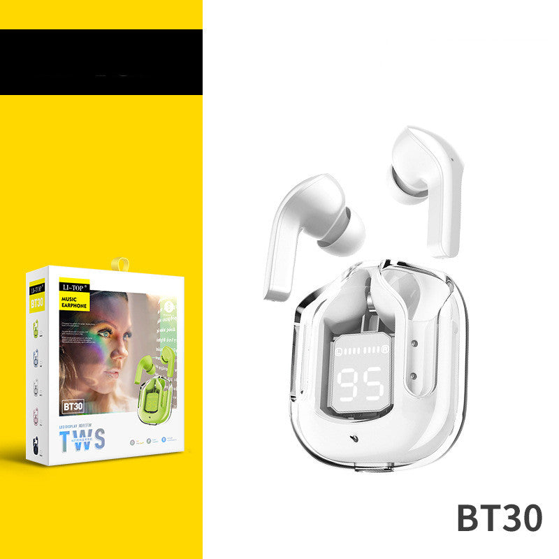 Mini Transparent Wireless Earbuds | ENC Noise Reduction | Digital Display | Bluetooth 5.0