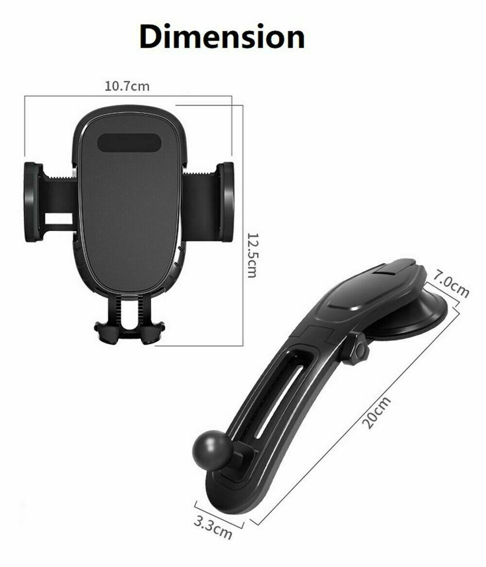 360° Car Phone Mount | Dashboard & Windshield | Clamp or Magnetic | Universal Fit