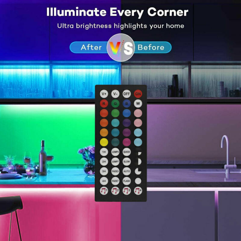 RGB LED Strip Lights | Bluetooth & Remote Control | TV, Gaming & Room Ambiance