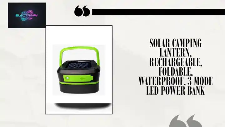 Solar Camping Lantern, Rechargeable, Foldable, Waterproof, 3 Mode LED Power Bank by@Outfy