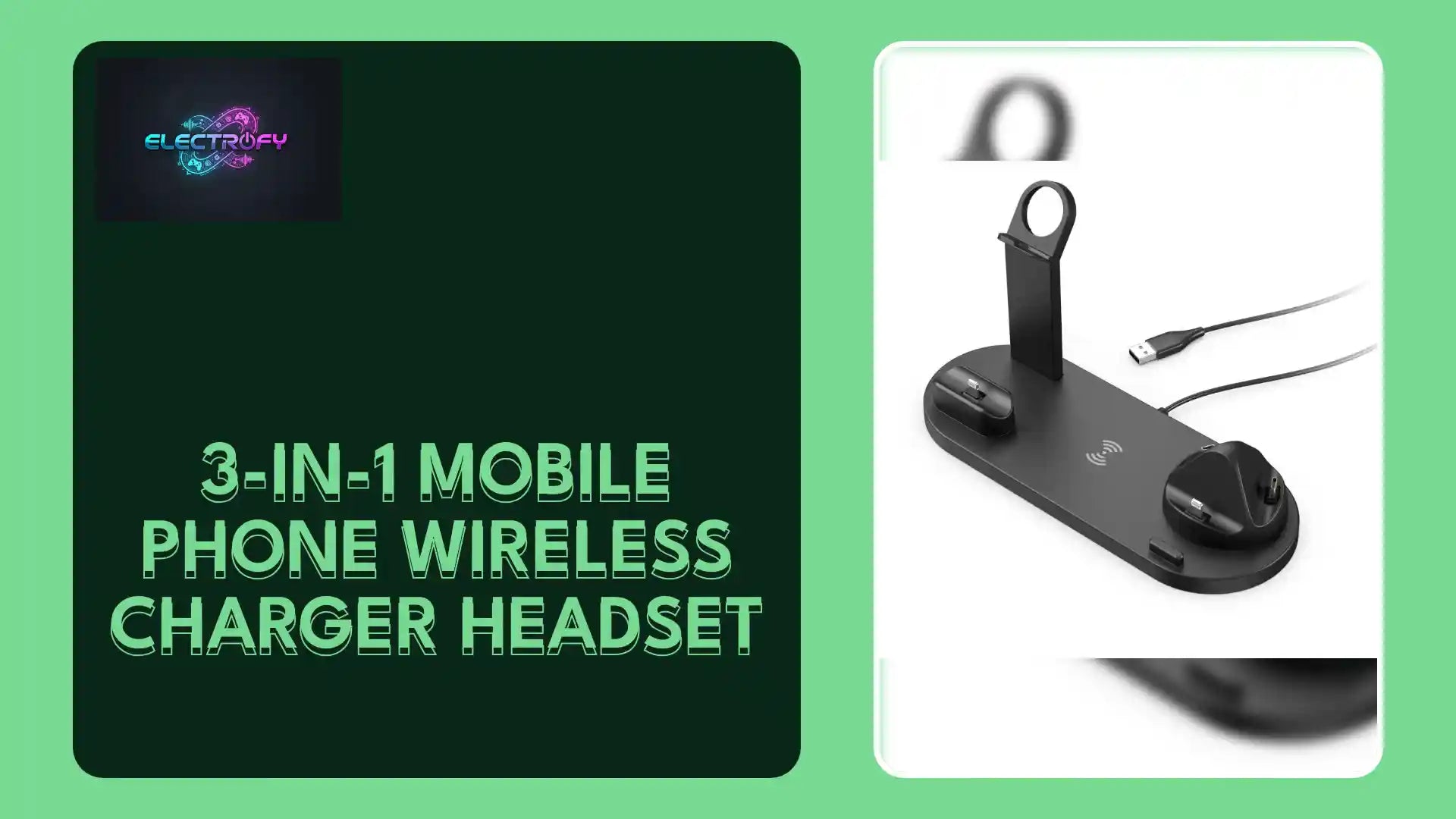 3-in-1 Mobile Phone Wireless Charger Headset by@Outfy