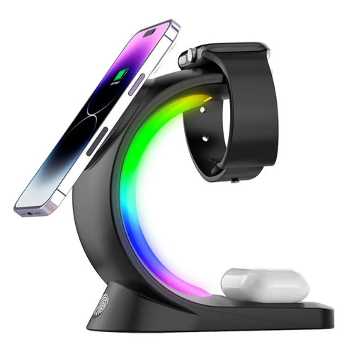 4-in-1 Magnetic Wireless Charger with RGB Light