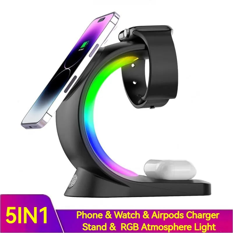 4-in-1 Magnetic Wireless Charger with RGB Light