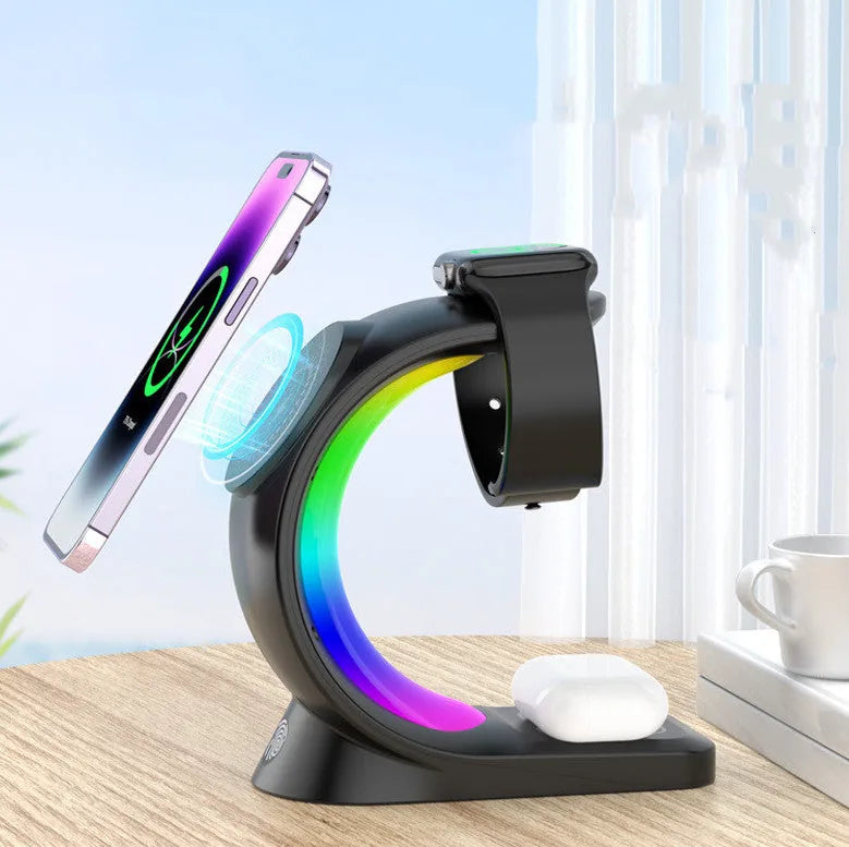 4-in-1 Magnetic Wireless Charger with RGB Light