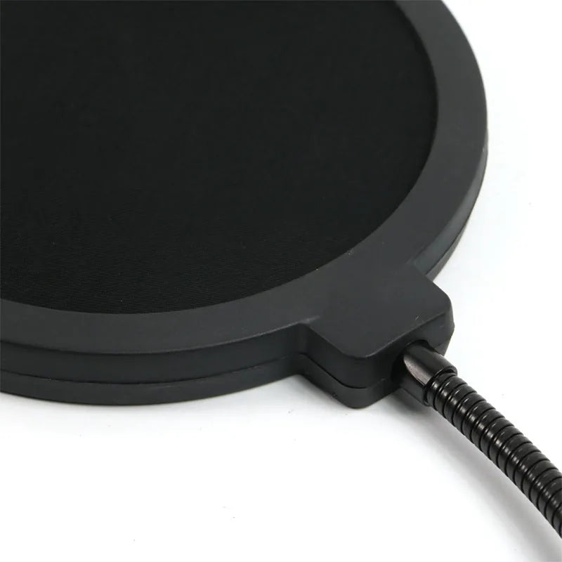 Microphone Pop Filter Shield - Anti-Spray Shock Mount, Flexible Gooseneck, Universal Studio Mic Screen