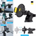 Car Phone Holder - Long Rod Telescopic Dashboard Suction Cup Mount, Universal Fit