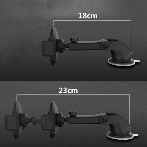 Car Phone Holder - Long Rod Telescopic Dashboard Suction Cup Mount, Universal Fit