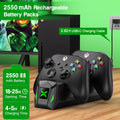 Controller Charging Station - 2x5520mWh Rechargeable Battery Pack, Compatible with Xbox, USB-C