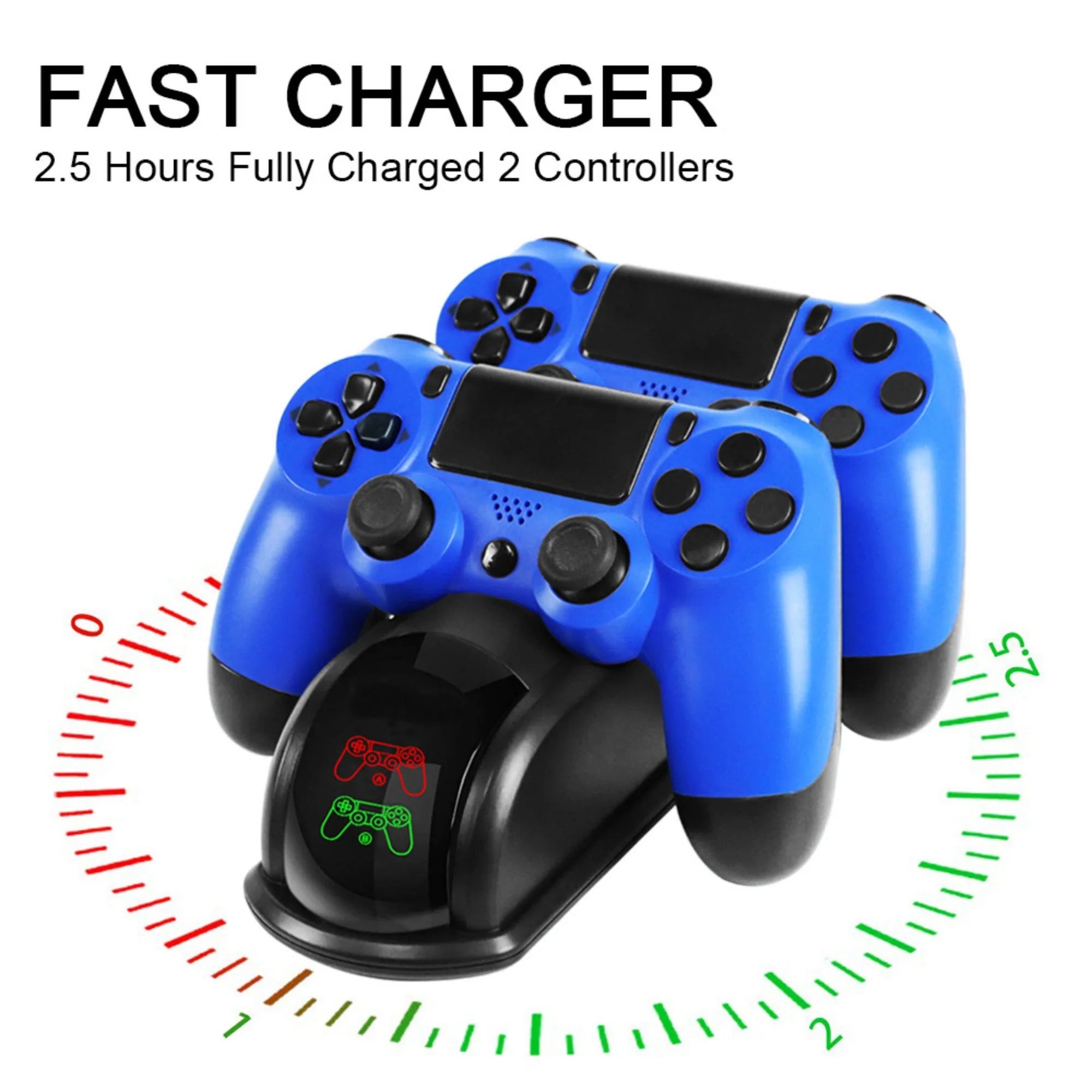Wireless Gaming Controller Charging Dock - Dual USB, Compatible with PS4