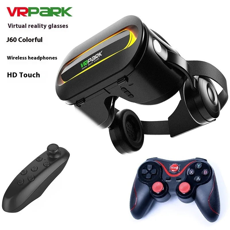J60 HD VR Headset - Smart Glasses for Movies & Gaming with 3D Cinema Experience