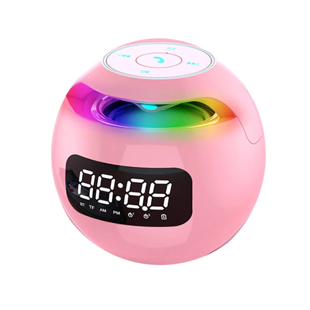 Portable Bluetooth Speaker Alarm Clock - Wireless Bedside Speaker with Digital Display