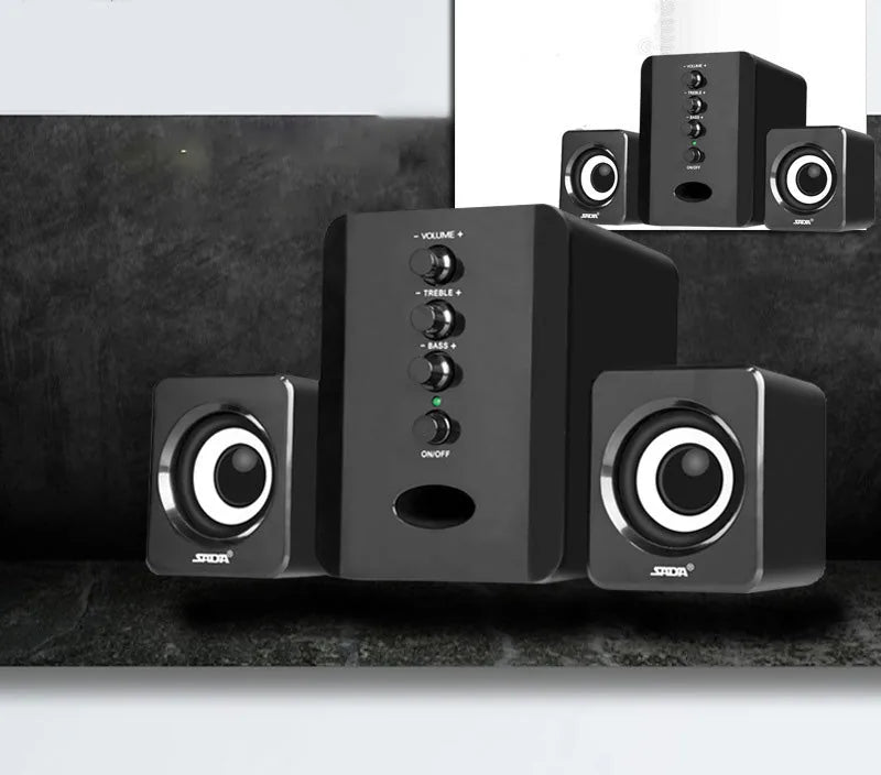 D-202 2.1 Channel Computer Speakers - Stereo System with Subwoofer & Super Bass