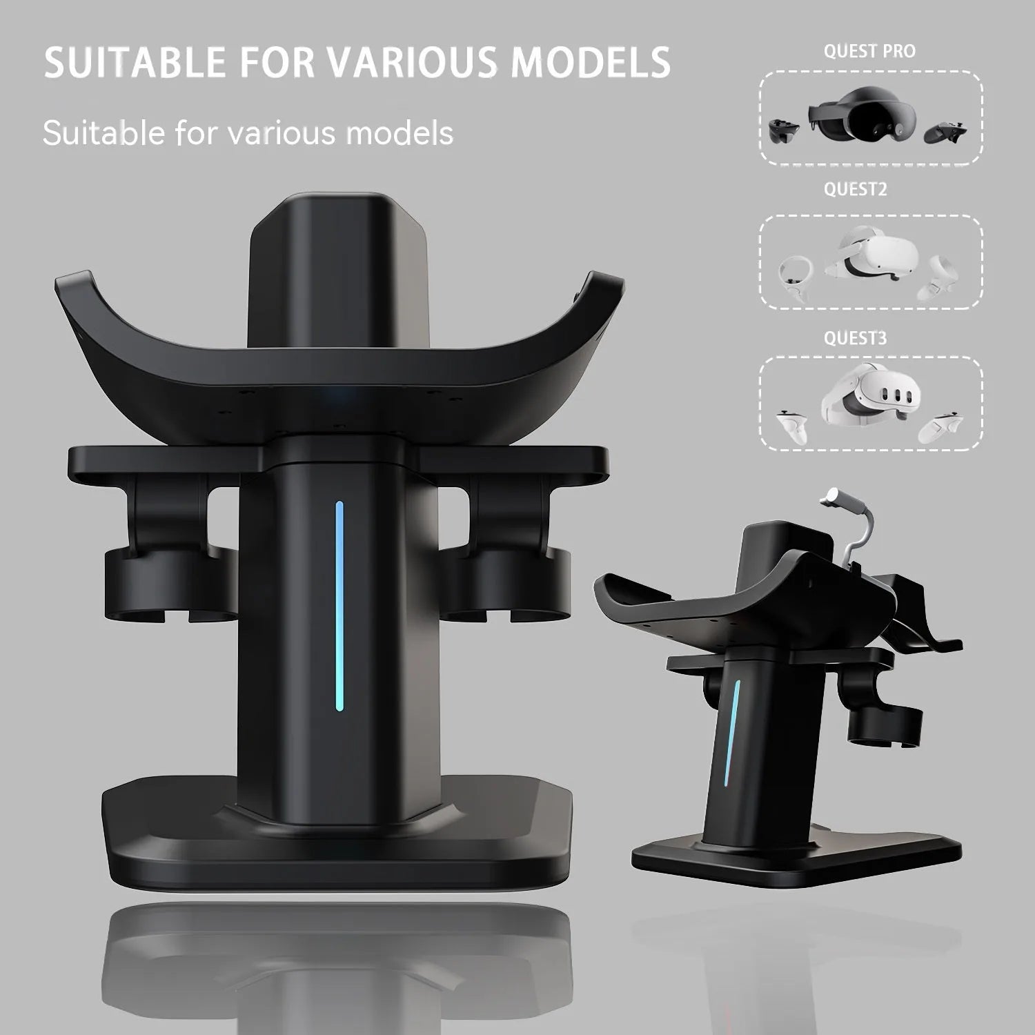 RGB VR Headset Charging Stand - Display Bracket & Charging Dock for VR Headsets