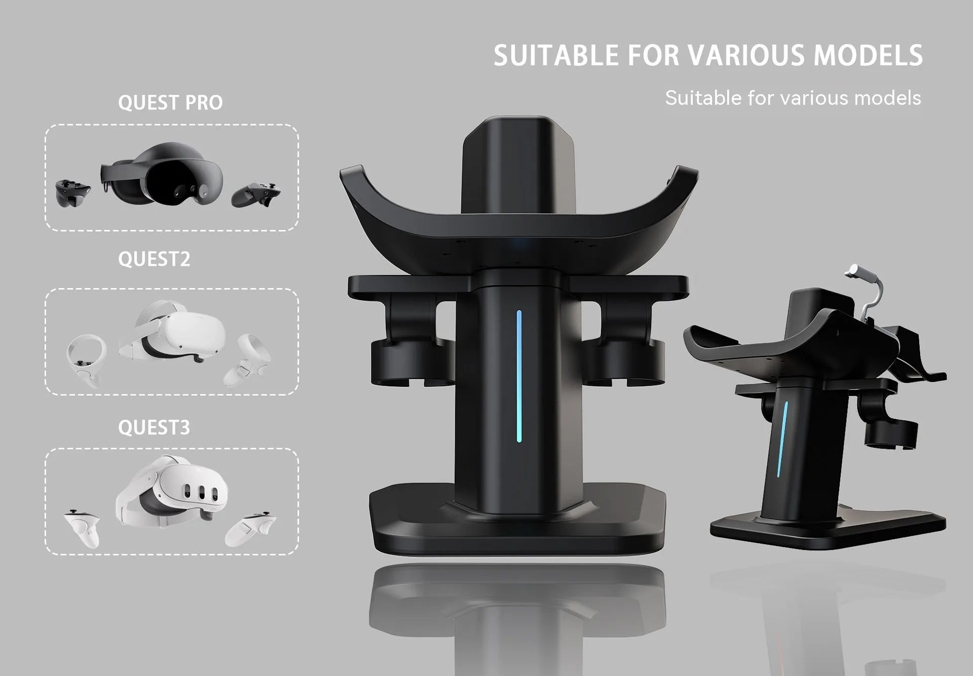 RGB VR Headset Charging Stand - Display Bracket & Charging Dock for VR Headsets