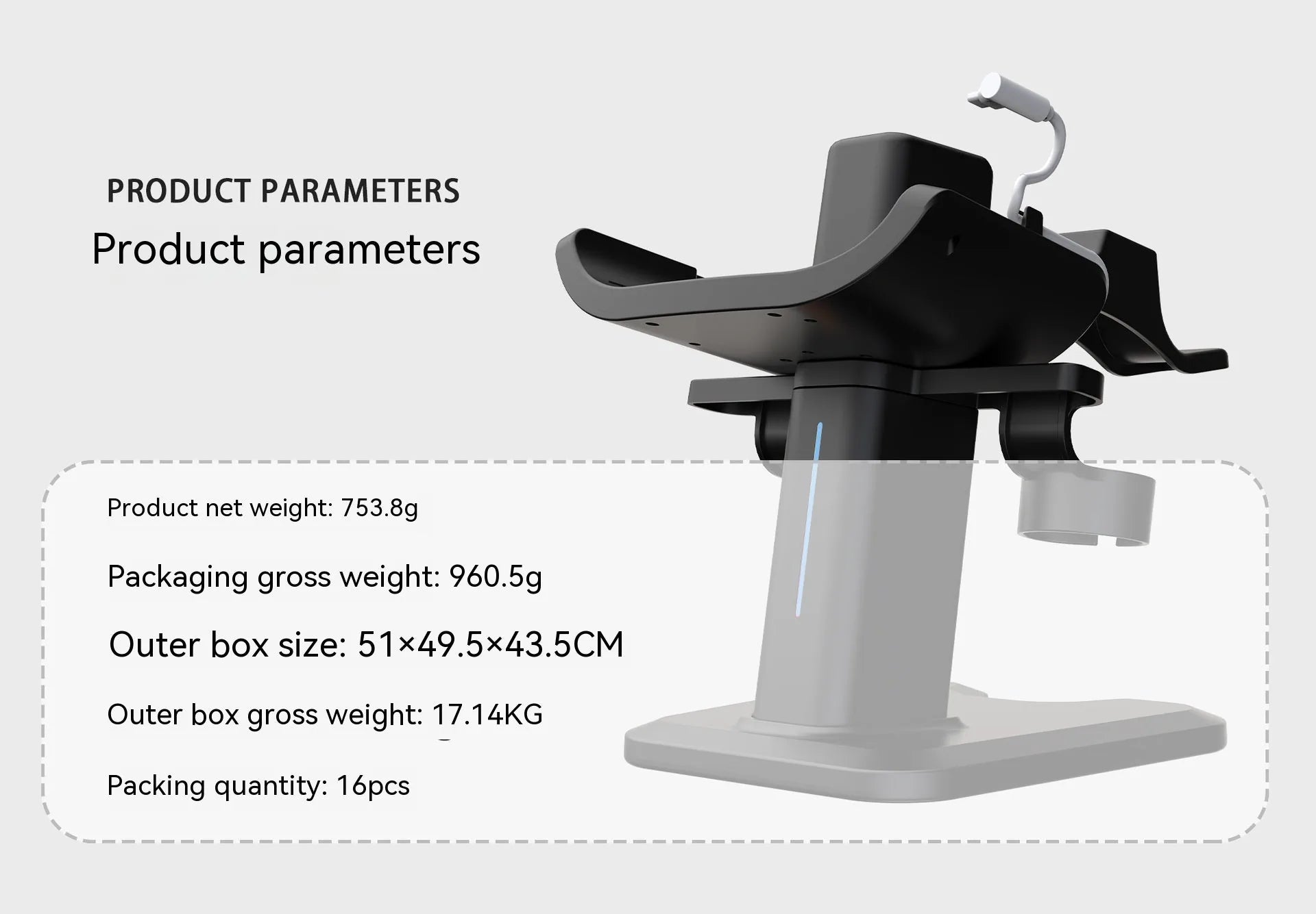 RGB VR Headset Charging Stand - Display Bracket & Charging Dock for VR Headsets