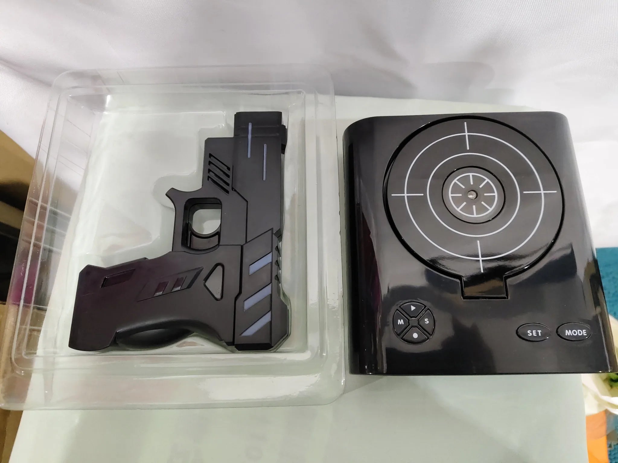 Shooting Target Alarm Clock - Shoot to Snooze with Toy Gun