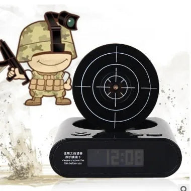 Shooting Target Alarm Clock - Shoot to Snooze with Toy Gun