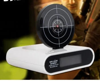 Shooting Target Alarm Clock - Shoot to Snooze with Toy Gun