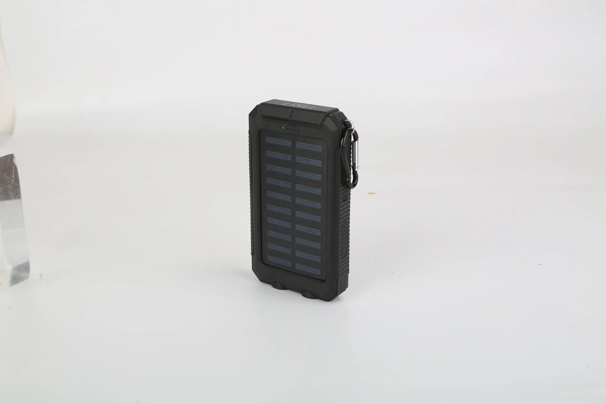 Solar Power Bank 10000mAh - Dual USB, SOS LED Flashlight & Compass