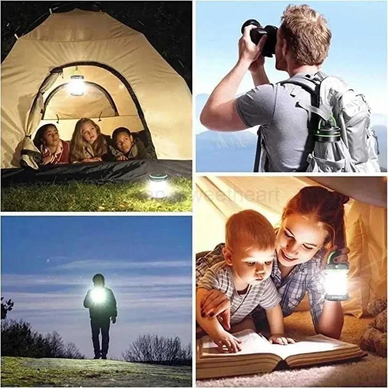 Solar Camping Lantern, Rechargeable, Foldable, Waterproof, 3 Mode LED Power Bank