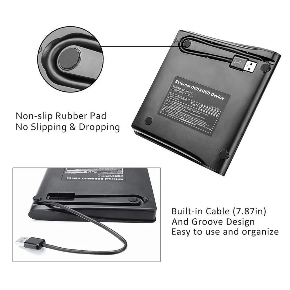 External DVD Drive USB 3.0 | CD DVD Burner & Reader | Mac & PC Compatible