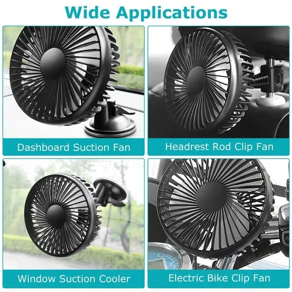 Portable USB Desk Fan | Rotatable Clip-On Design | Car, Office & Bedroom