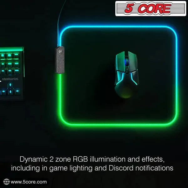 RGB Gaming Mouse Pad | 12 Light Modes | Non-Slip Rubber Base | Desk Mat