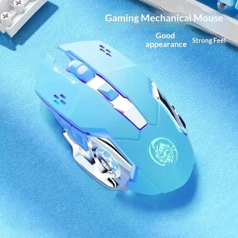 RGB Wireless Gaming Mouse – 2.4G & Bluetooth, Rechargeable, Silent Click for PC & Laptop