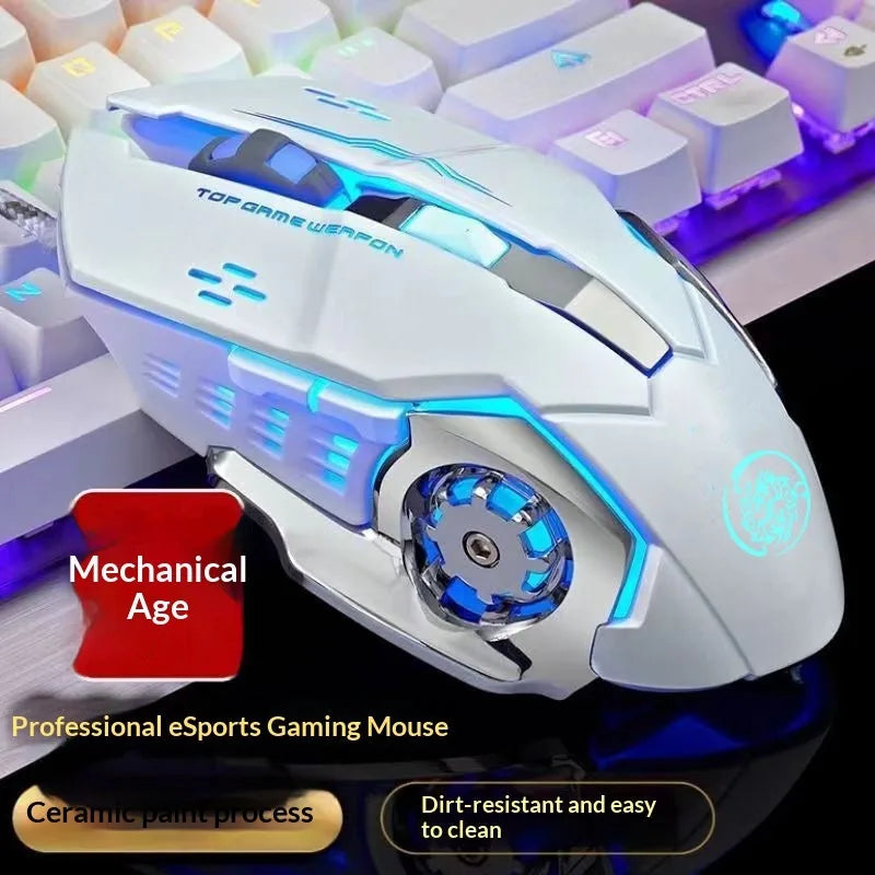 RGB Wireless Gaming Mouse – 2.4G & Bluetooth, Rechargeable, Silent Click for PC & Laptop