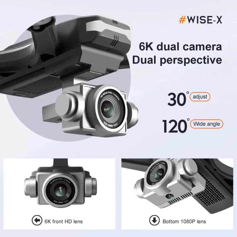 V14 Pro 6K Drone with Dual Camera – WiFi FPV, Carrying Case, 2 or 3 Battery Options