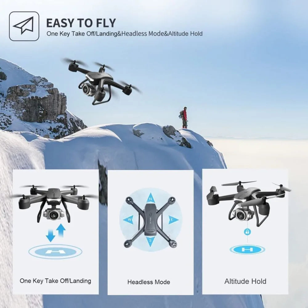 V14 Pro 6K Drone with Dual Camera – WiFi FPV, Carrying Case, 2 or 3 Battery Options