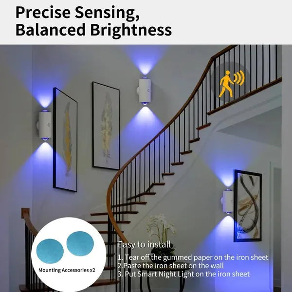 Rechargeable LED Wall Light 4-Pack — RGB Multi-Color, Dimmable, Magnetic Mount