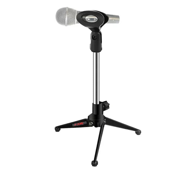 Desktop Microphone Stand — Adjustable Tripod, Heavy Duty, Foldable & Portable