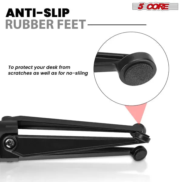 Desktop Microphone Stand — Adjustable Tripod, Heavy Duty, Foldable & Portable
