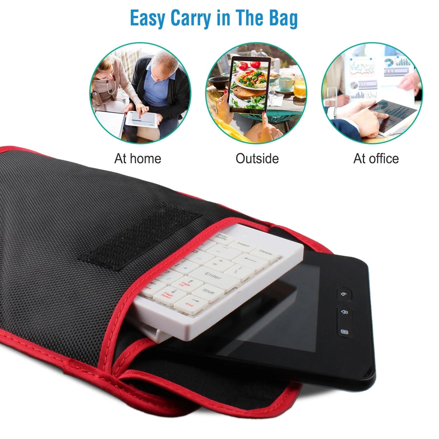 Mini Wired Keyboard with Tablet Stand — 80 Keys, Portable, USB, Carry Bag Included