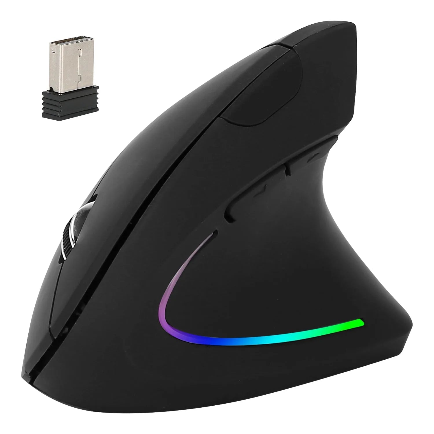2.4G Wireless Vertical Ergonomic Mouse — RGB, 6 Buttons, Adjustable DPI