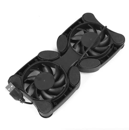 Dual USB Laptop Cooling Fan Pad — Foldable, Slim & Quiet
